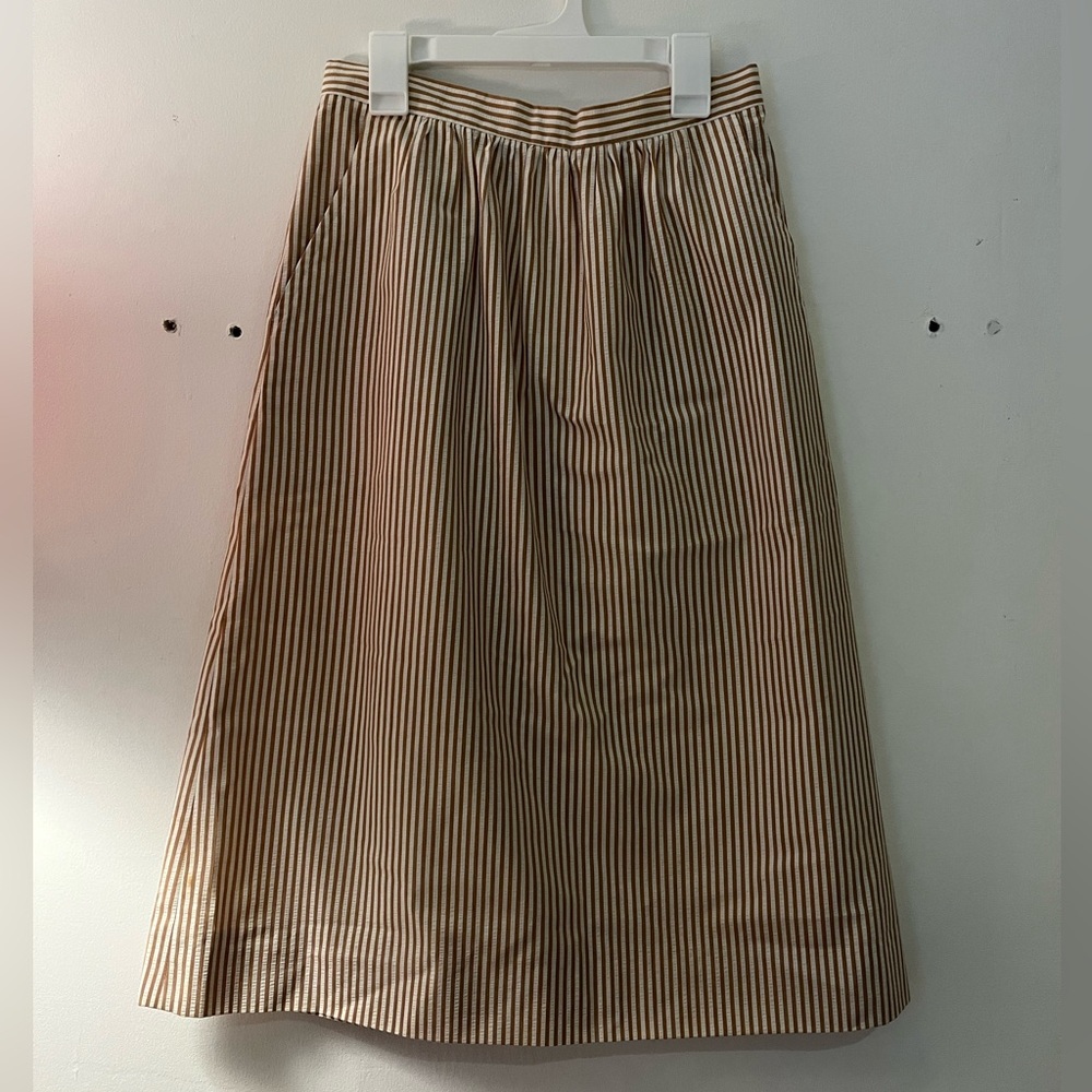 Striped Brown A-Line Skirt